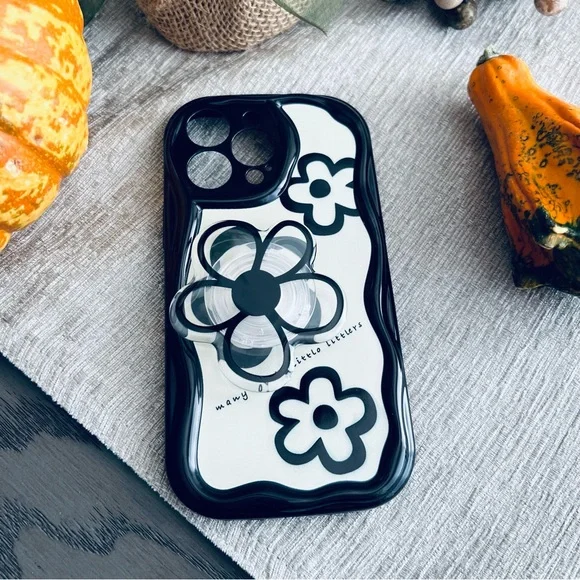 🌻 Flower Designed Phone Case w Floral Pop Socket for iPhone 14 Pro Max - Picture 6 of 8
